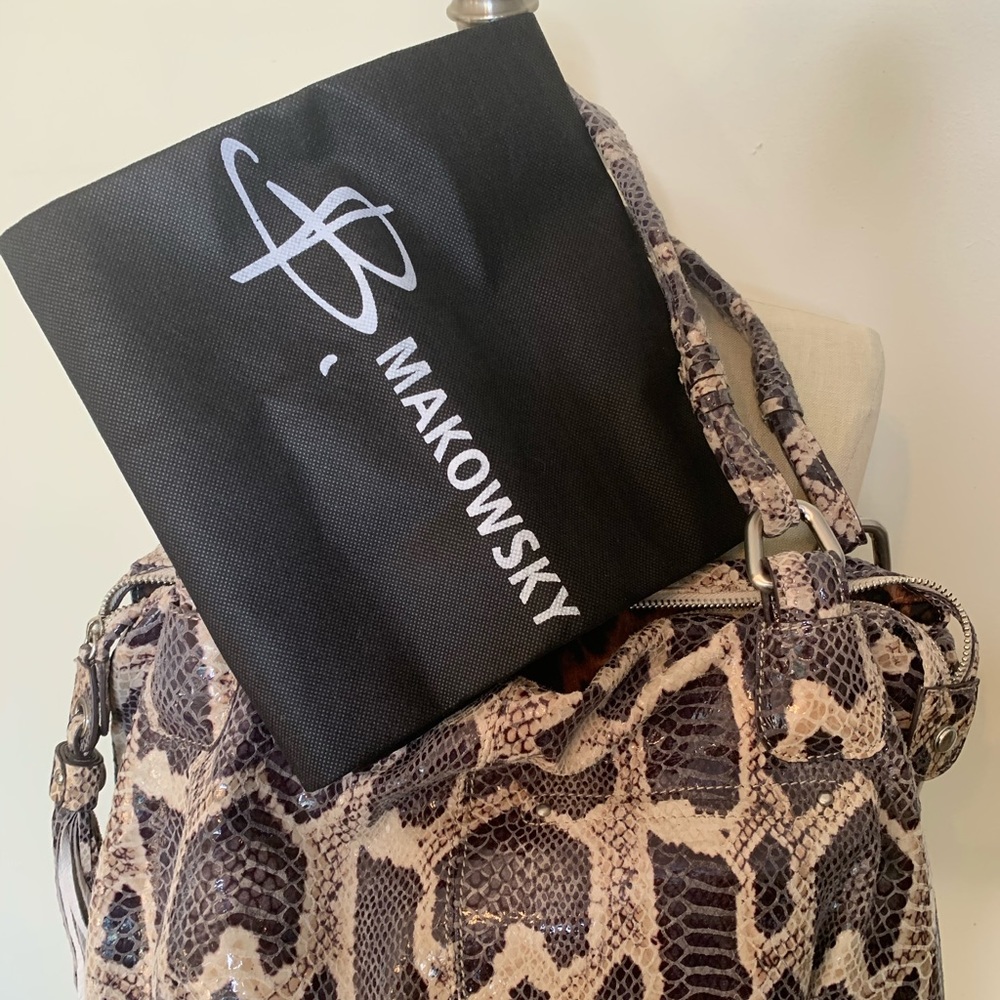 B. Makowsky Python Snakeskin Purse - image 8